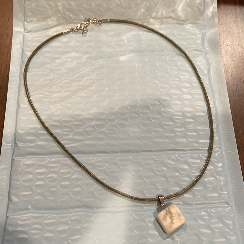 NEW white pendant cord necklace